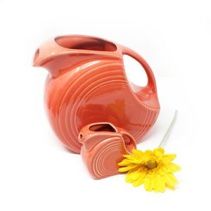 FIESTAWARE Disc Pitcher Set in Persimmon EUC